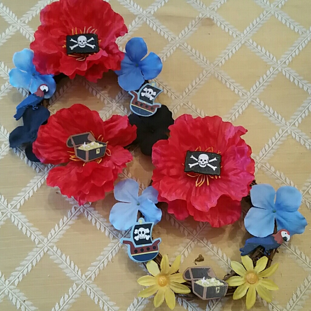 Handmade  pirate wreaths.